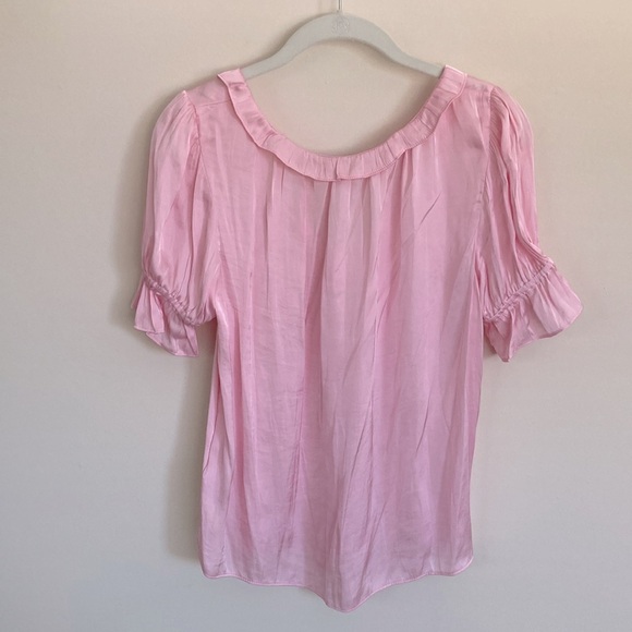 J.Crew Ruffle Featherweight Satin Scoopneck Blouse Top Sz S - Picture 3 of 6